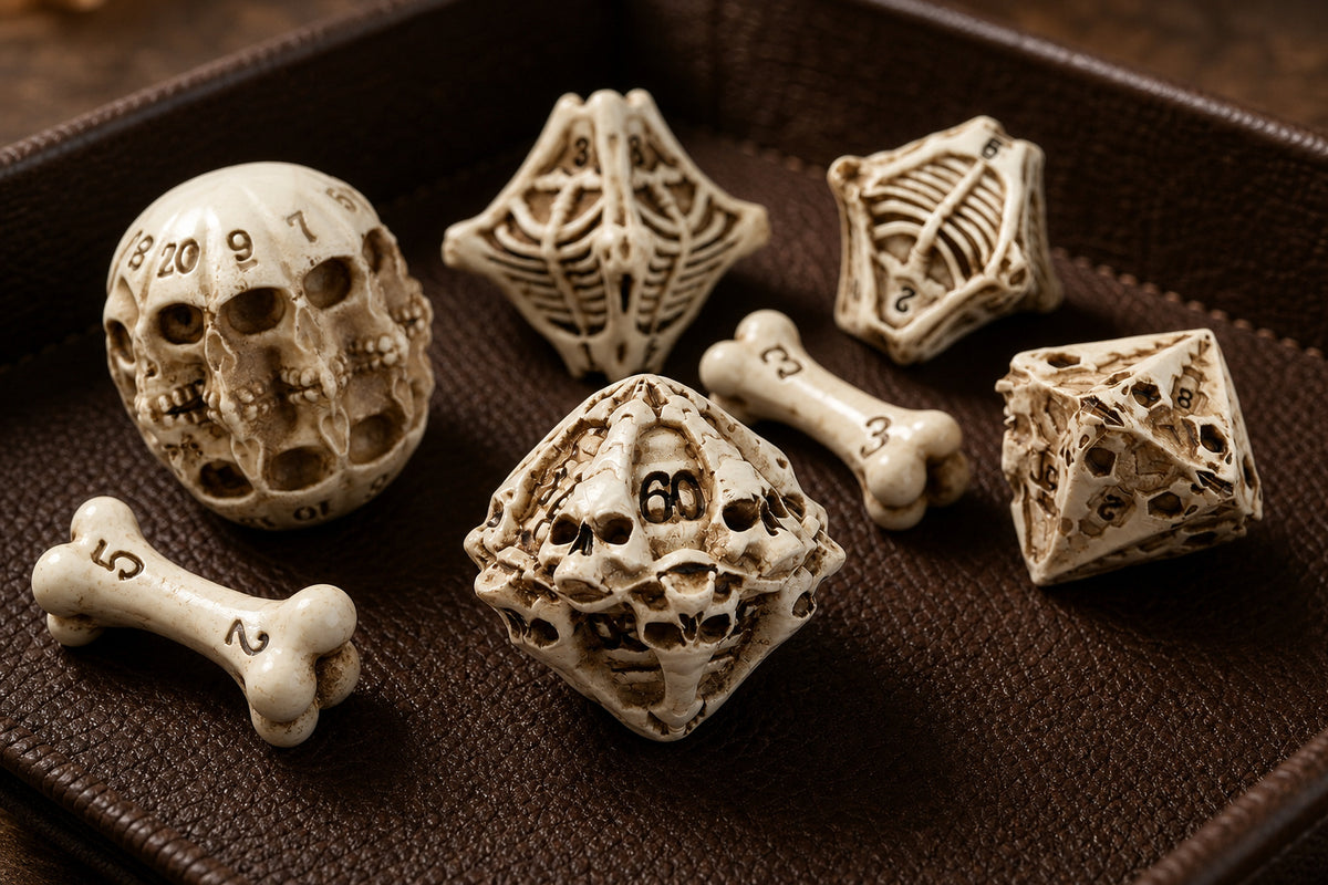 Bonebound Relic – 7-Piece Polyhedral RPG Dice Set
