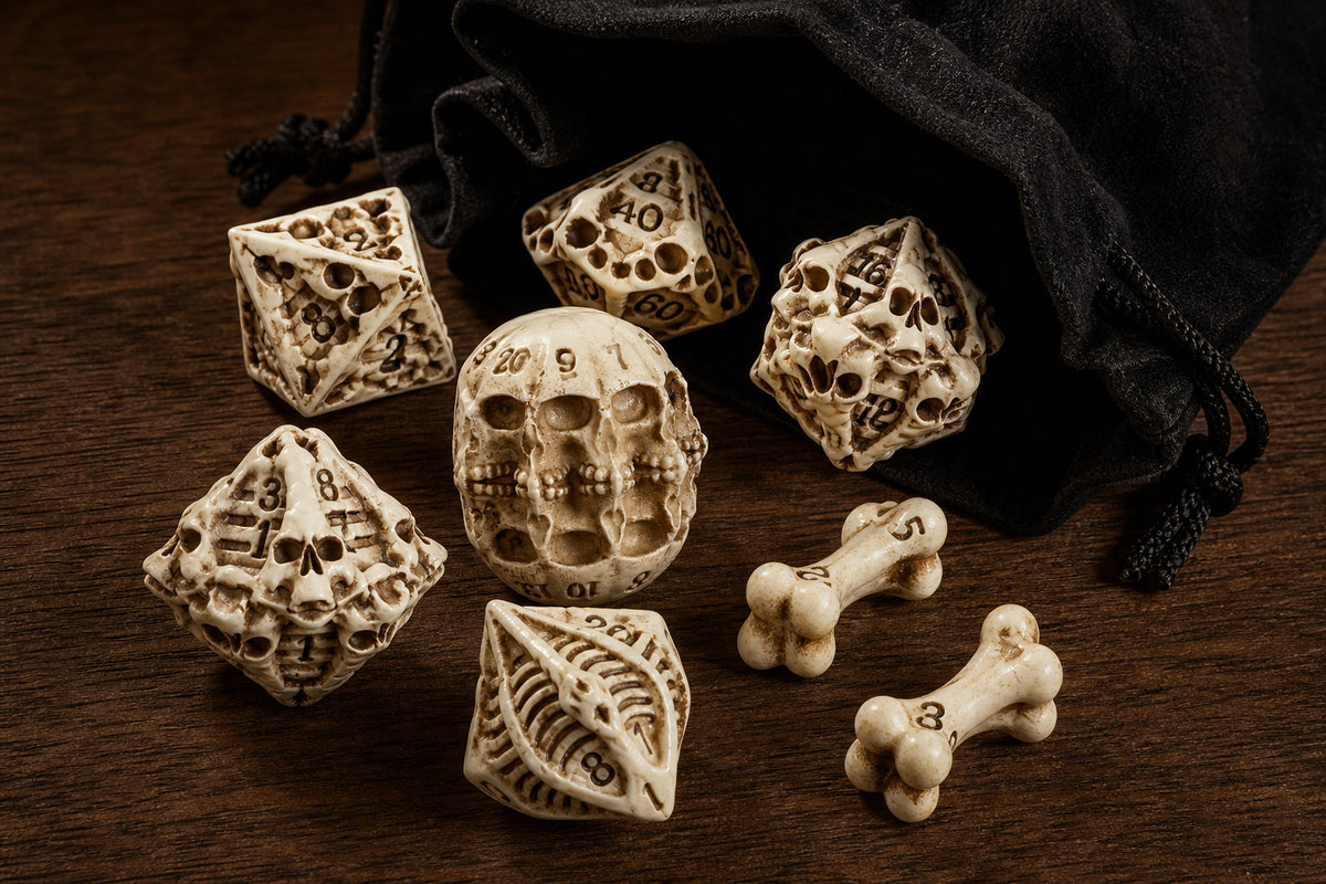 Bonebound Relic – 7-Piece Polyhedral RPG Dice Set