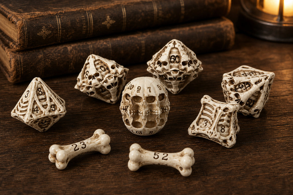 Bonebound Relic – 7-Piece Polyhedral RPG Dice Set