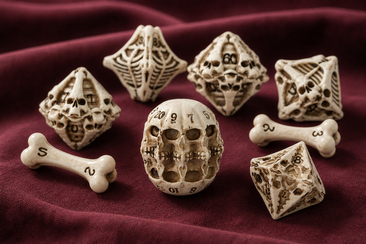 Bonebound Relic – 7-Piece Polyhedral RPG Dice Set
