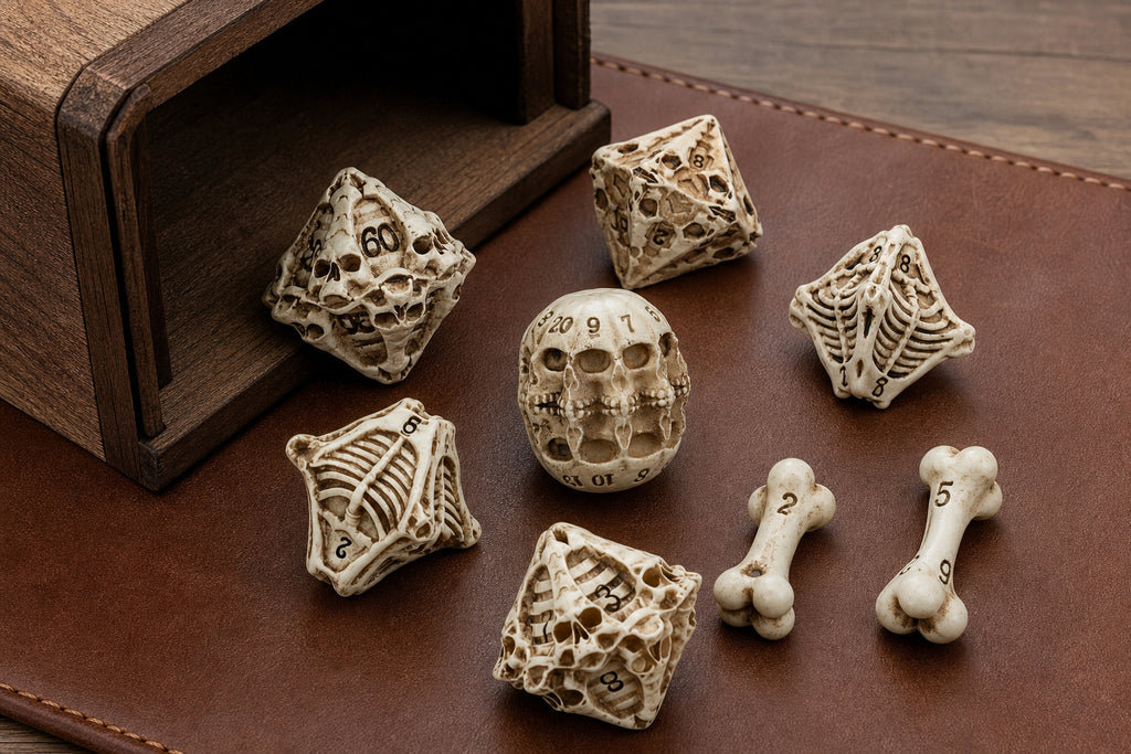 Bonebound Relic – 7-Piece Polyhedral RPG Dice Set